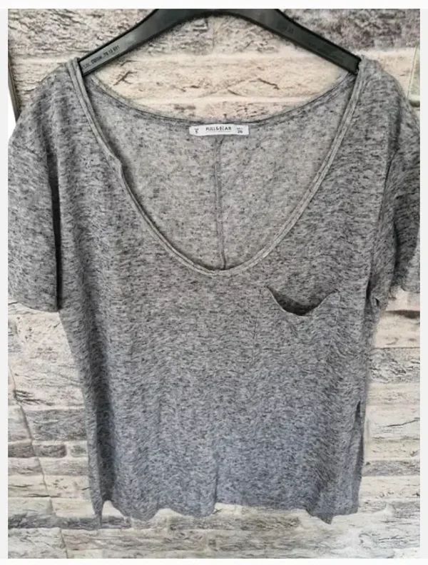 Grijs gemêleerde shirt maat s