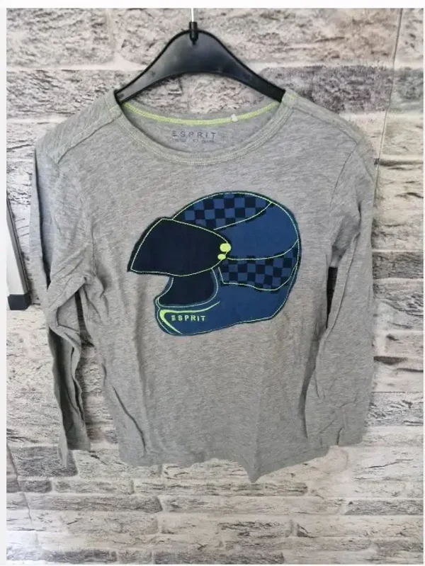 Grijs shirt met motorhelm Maat 116-122