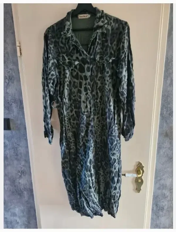 Groene jaguar print jurk maat l-xl