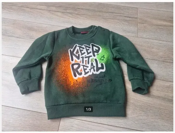 Groene keep it real trui Maat 86