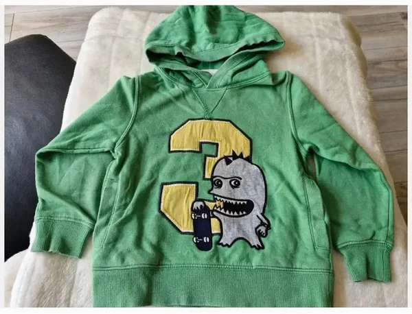 groene monster trui maat 98-104