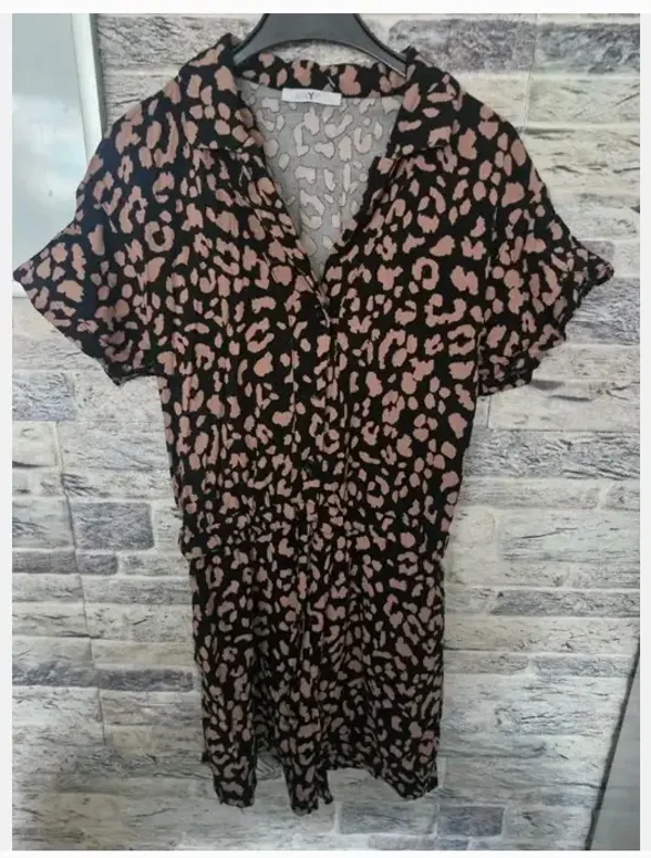 Jaguar print jumpsuit korte broek maat m