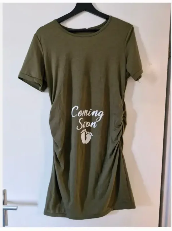 Khaki groene coming soon zwangerschaps jurk maat L
