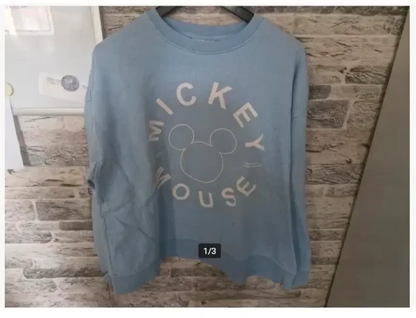 Lichtblauwe Mickey trui Maat L