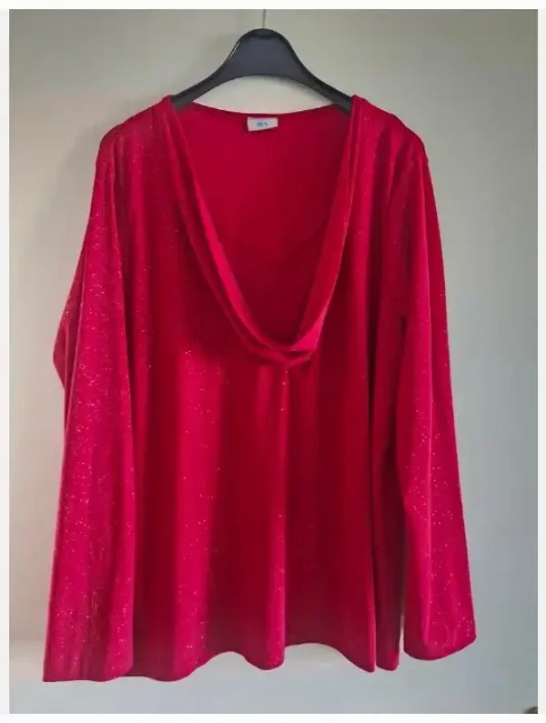 Rood glitter shirt maat XL