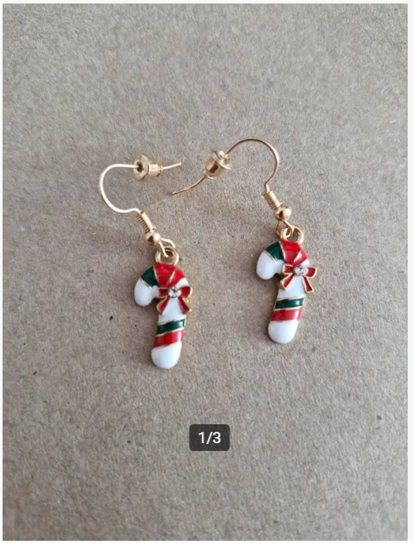 Zuurstok met strik oorbellen