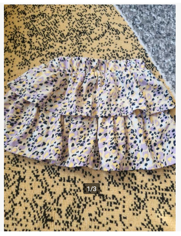 Rokje met paars gele print Maat 98