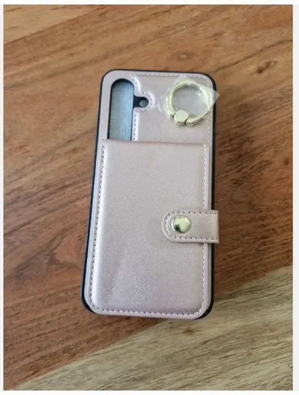Telefoonhoesje s23 roze met pasjeshouder