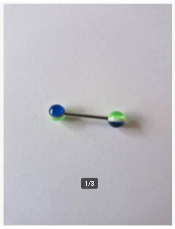 Tongpiercing blauw groen Nr6