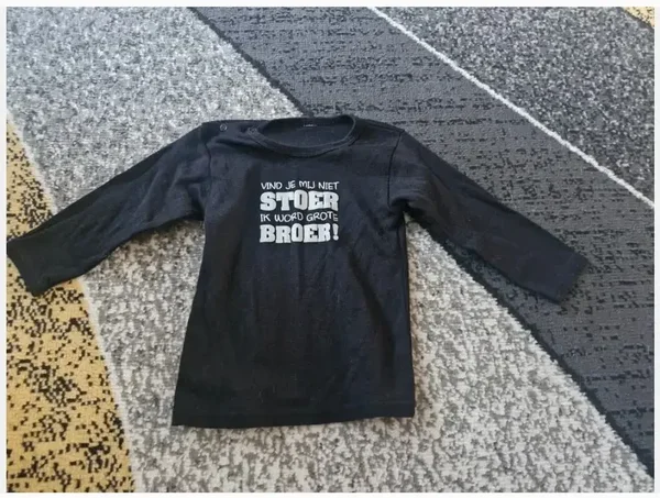 Vind je mij niet stoer ik wordt grote broer shirt maat 86