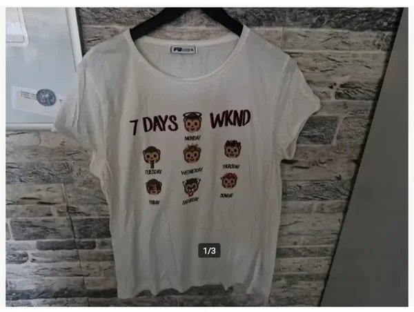 Wit 7 days tshirt Maat xl