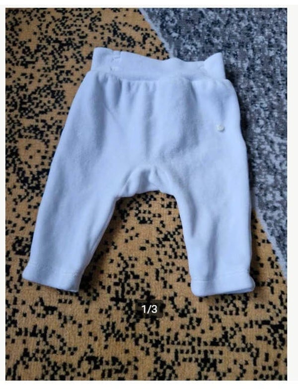 Wit badstof broekje Maat 62