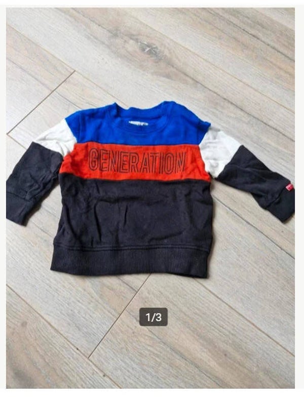 Zwart blauw rood wit Gestreepte generation trui Maat 74