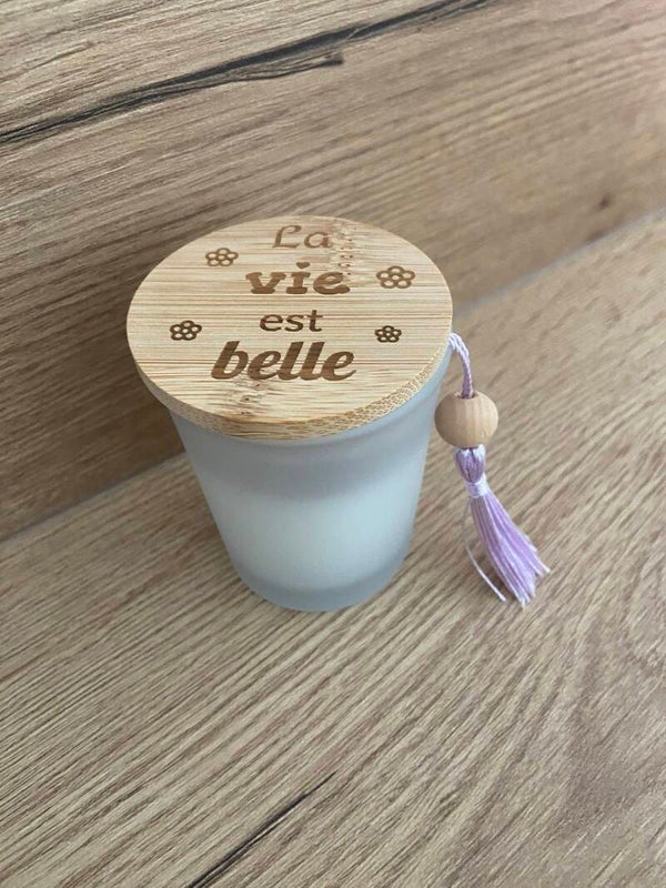 Bougie gravée La vie est belle