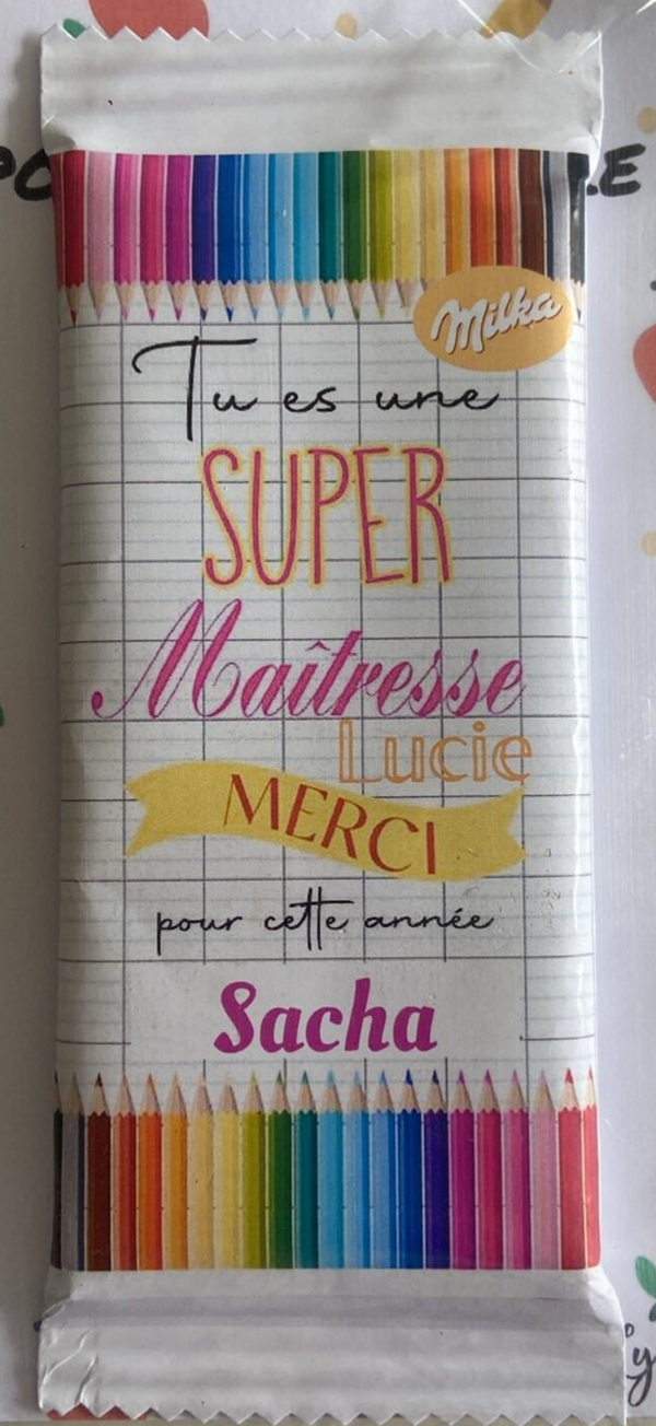 Plaquette de chocolat Milka personnalisée