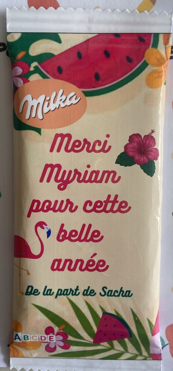 Plaquette de chocolat Milka personnalisée