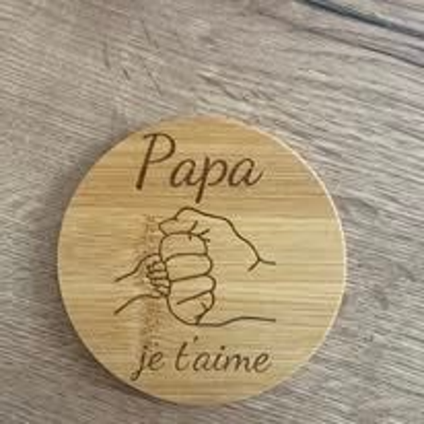 Sous verres en bambou gravés