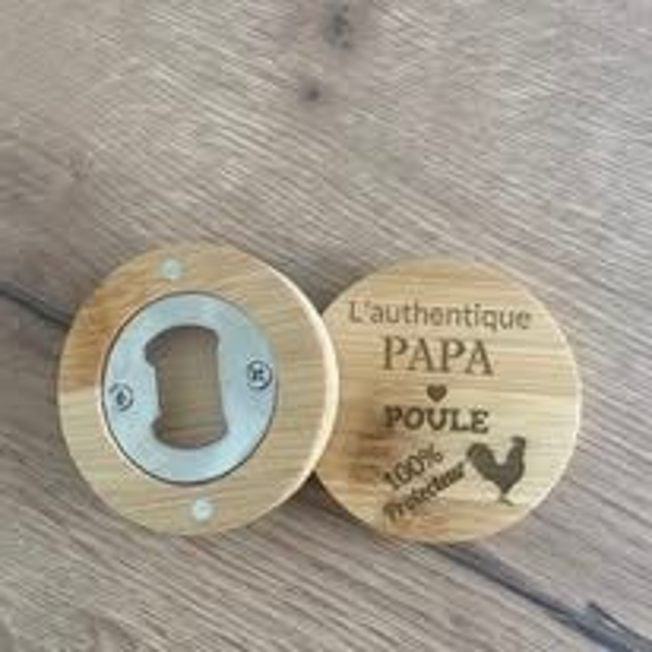 Décapsuleur Magnet en bambou gravé