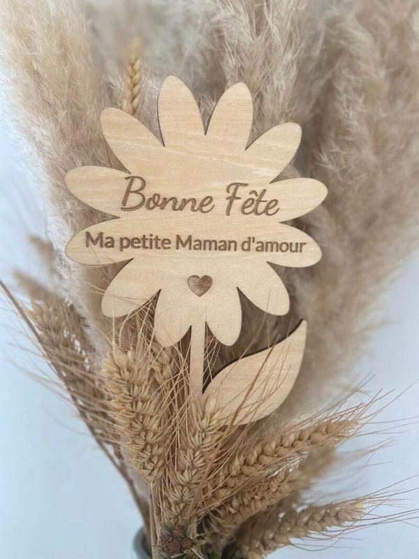 Fleur en bois personnalisable