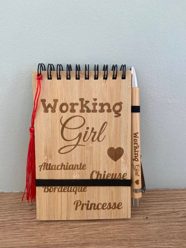 Bloc note gravé "Working girl"