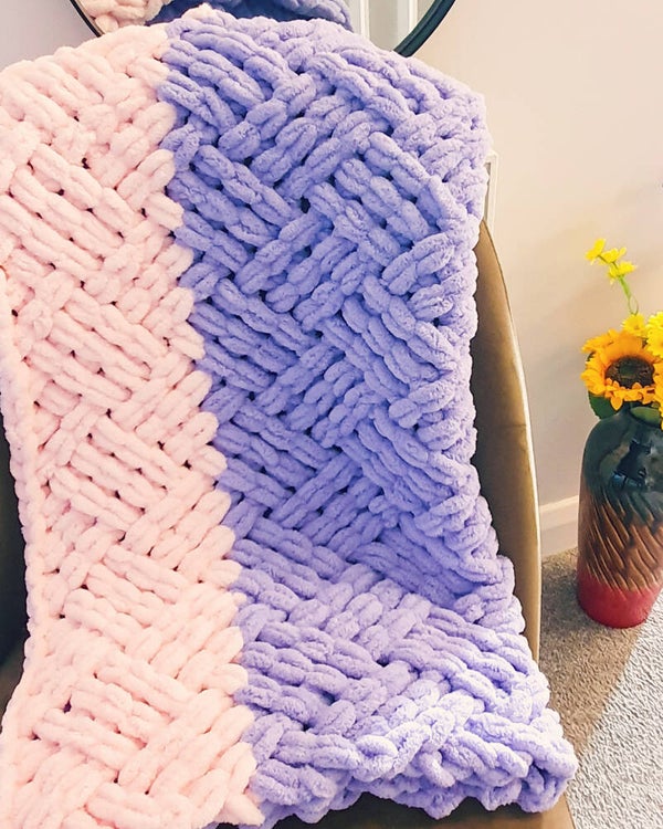 Puffy Handmade blankets / Purple Pink