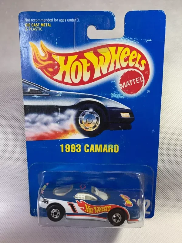 Hot Wheels 1993 Camaro #242 on a blue card.