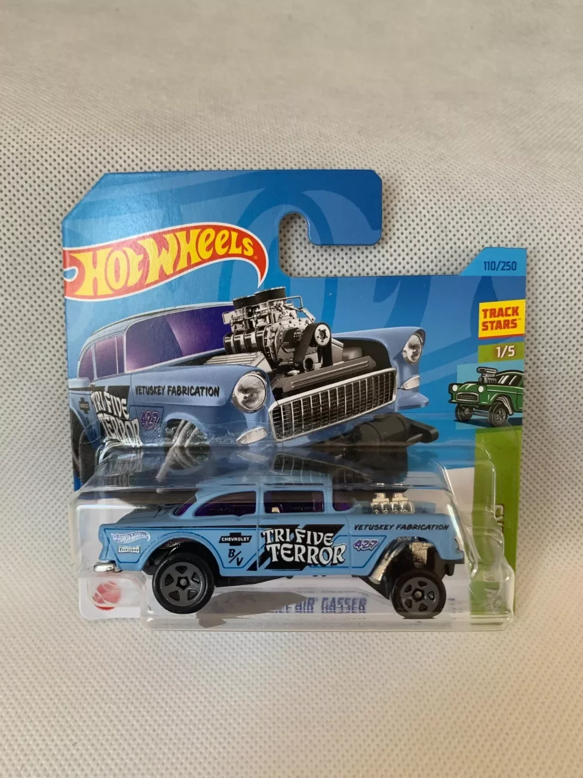 Hot Wheels H3KL 110 1955 CHEVY BEL AIR GASSER light blue 2023