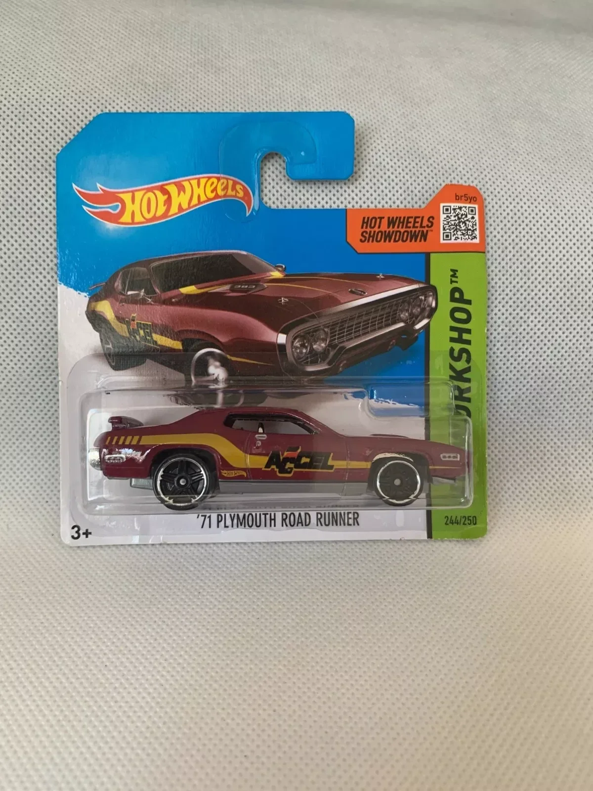 HOT WHEELS 71 PLYMOUTH ROAD RUNNER ACCEL HW WORKSHOP 2014 SHORT CARD