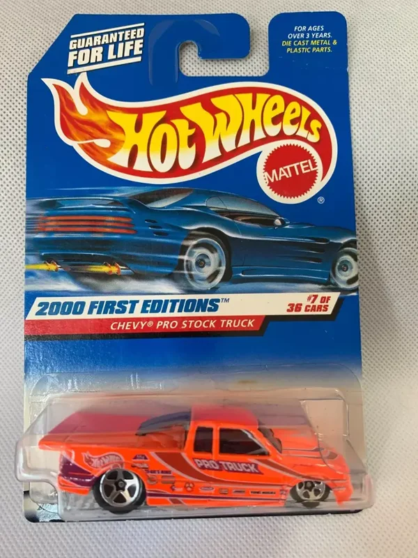 2000 Hot Wheels First Editions 7/36 CHEVY PRO STOCK TRUCK Neon-Orange