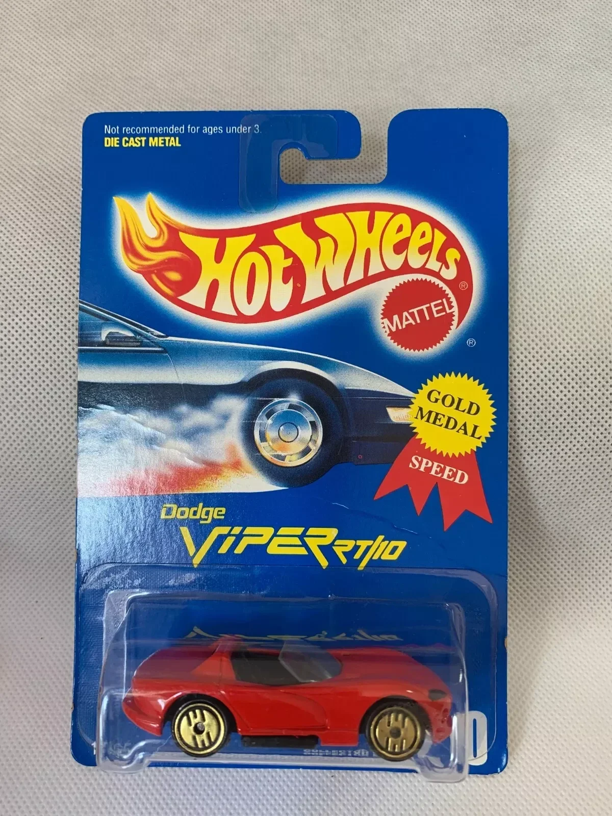 1991 Hot Wheels DODGE VIPER RT/10 Gold Medal Speed red Collector #210 #13585