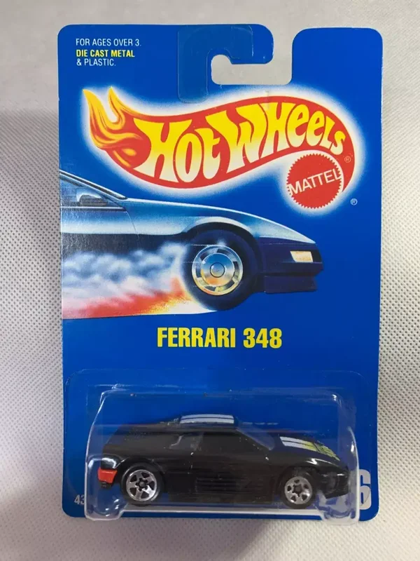 Hot Wheels - #226 - Black Ferrari 348 5SP Wheels - New on Card.