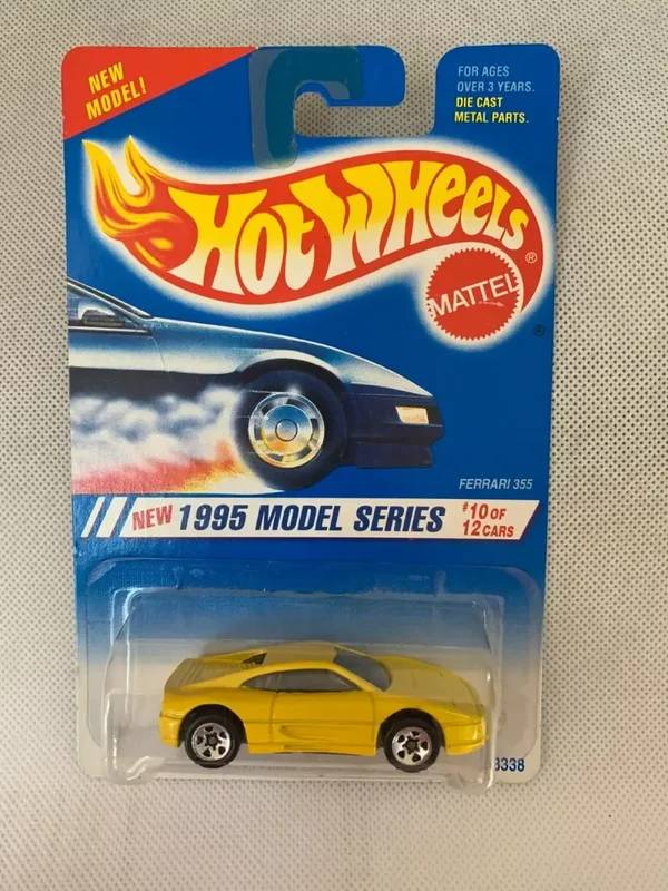 Hot Wheels #350 1995 Models Series 10/12 Ferrari 355 Yellow w/Chrome 5DOT - NIP