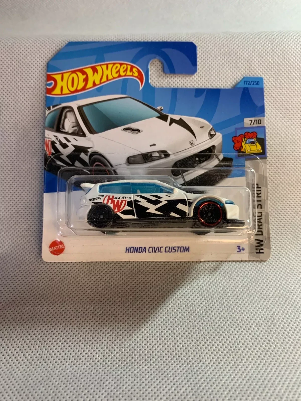 2023 Hot Wheels Honda Civic Custom 172/250 HW Drag Strip 7/10 White Car 1/64.
