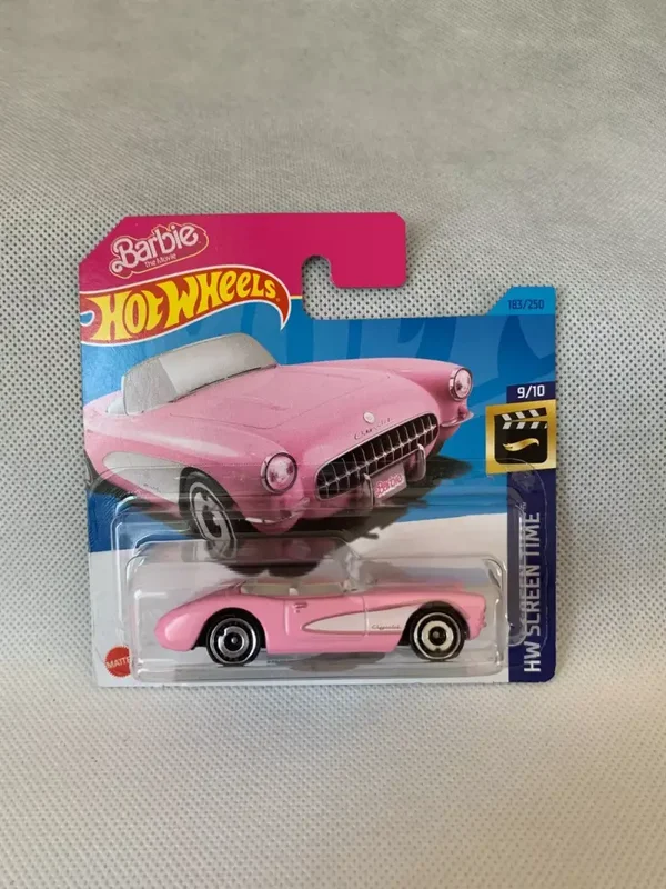 Hot Wheels Barbie 1956 Chevy C1956 Chevy Corvette (pink) on short card #183/2023