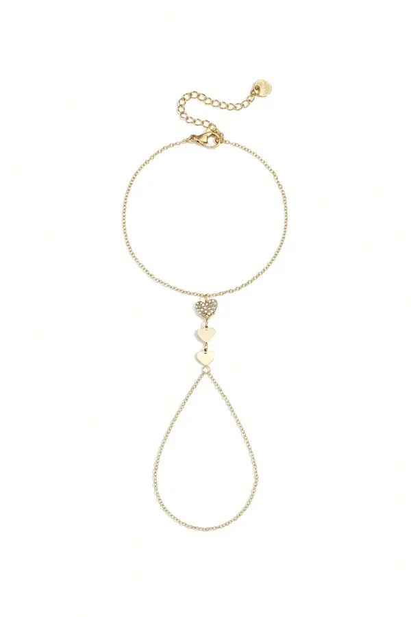 Handchain Hearts - Goud