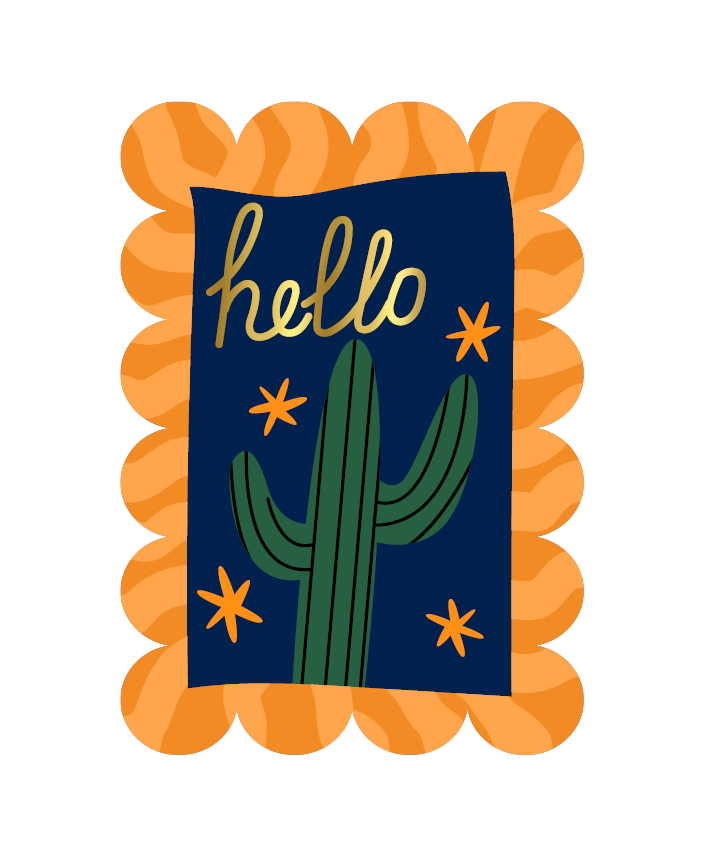 Kaart - Hello + cactus