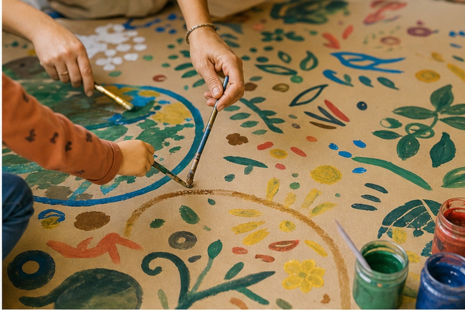 NiÃ±o jugando con piezas de colores