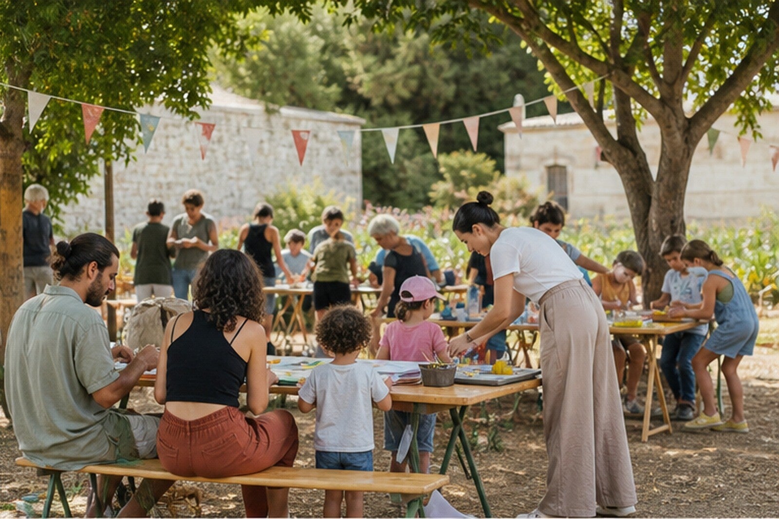 Familias participando en una actividad