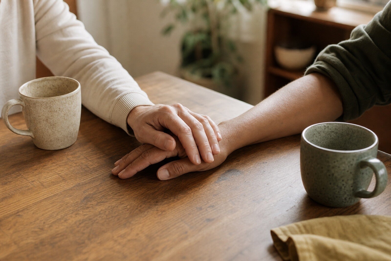 Una pareja comparte un momento de intimidad y cuidado