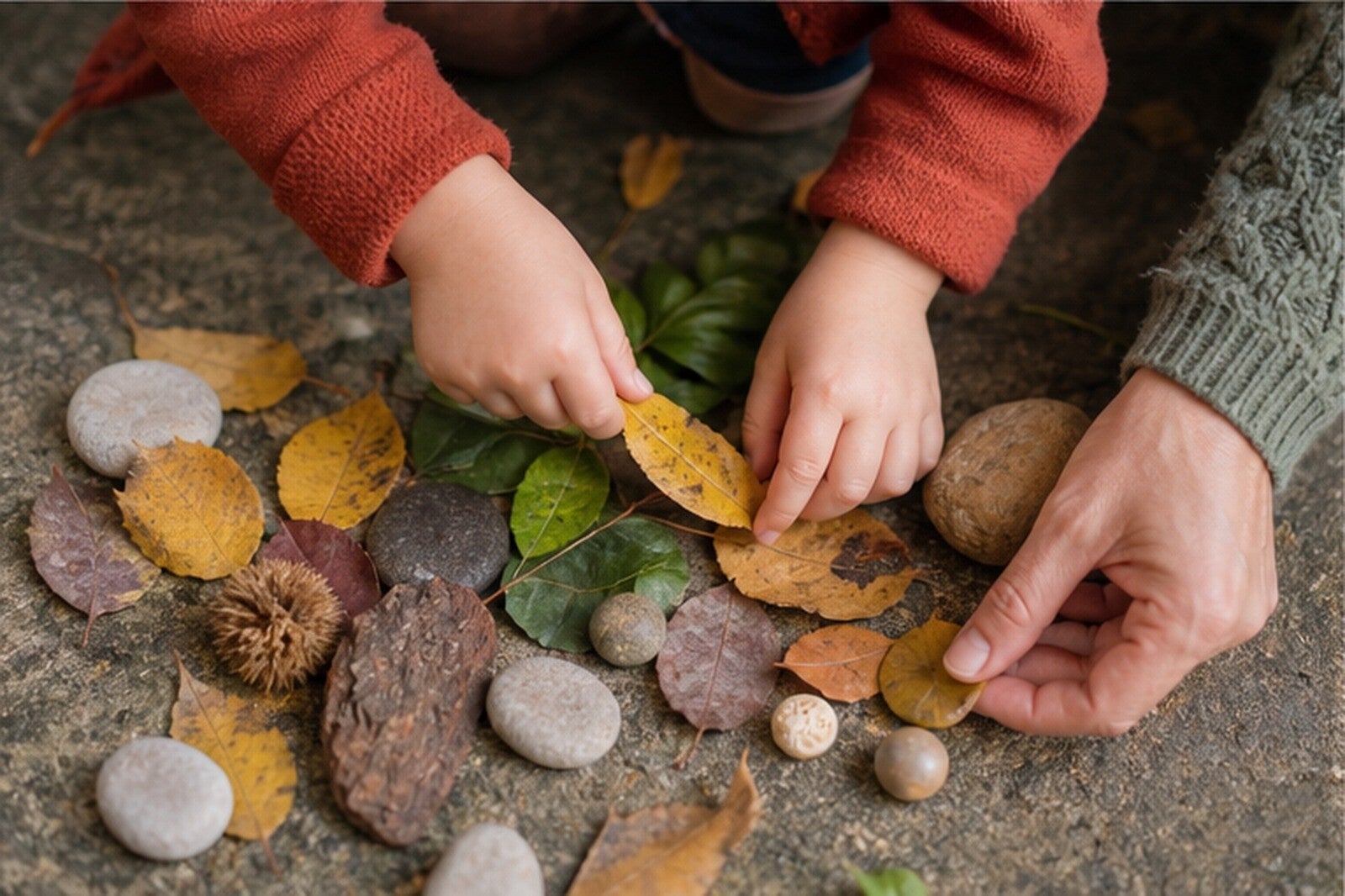 Un niÃ±o juega con piezas de colores