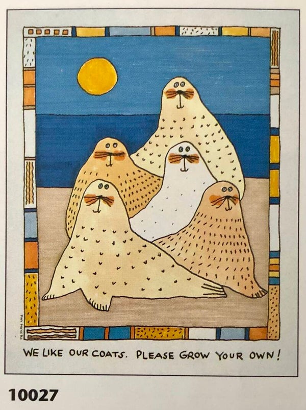 Verkerke Midi Poster Pat Meyers	We like our coats  40 cm x 50 cm Poster Weihnachtsgeschenk vintage Seehund