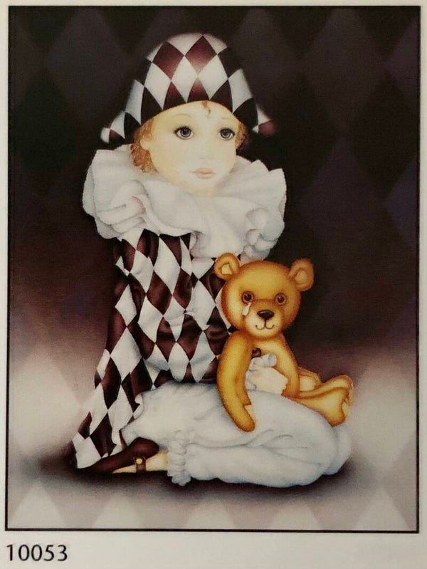 90er Jahre Poster Sally Anne	Clown with teddybear Midi 40 cm x 50 cm Verkerke