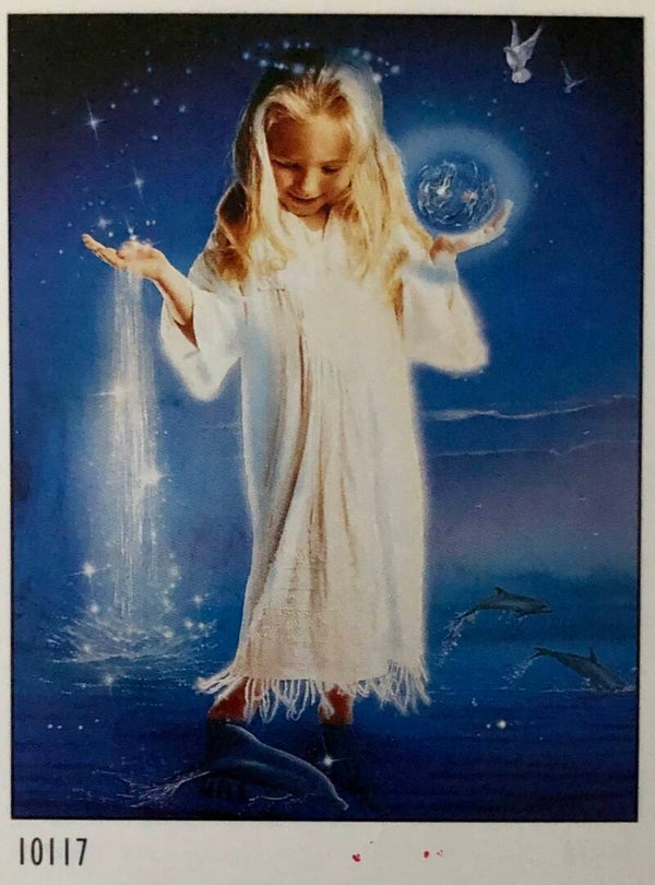90er Jahre Poster Chrisel Rosenfeld Kind Engel Midi 40 cm x 50 cm Verkerke wunderschön
