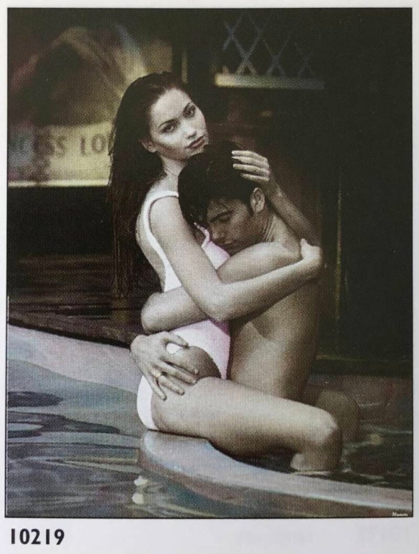 90er Jahre Poster Salvatore	Poolside Midi 40 cm x 50 cm Verkerke Knutschen 90er Sexy Pool