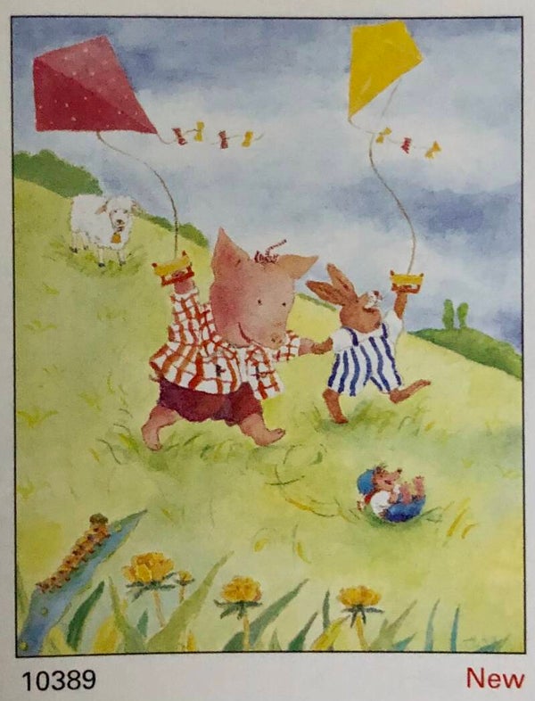 90er Jahre Poster Thea Peters	Piglet by day Schweinchen Glücksschwein Midi 40 cm x 50 cm Verkerke