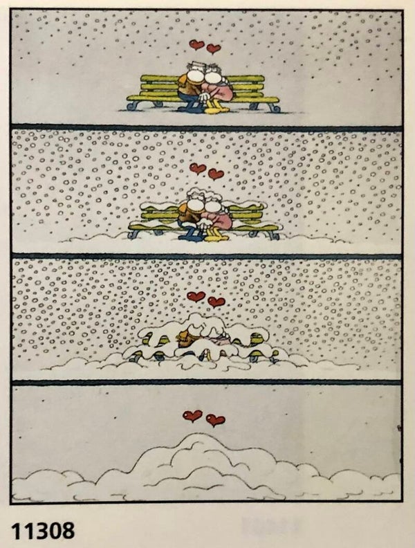 Verkerke Midi Poster Mordillo	Bank in snow Schnee  40 cm x 50 cm Poster Weihnachtsgeschenk vintage