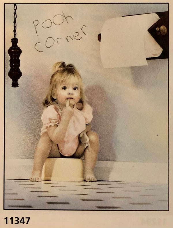 Verkerke Midi Poster Jonathan Trapman	Pooh corner Kind auf Klo Toilette  40 cm x 50 cm Poster Weihnachtsgeschenk vintage NOS