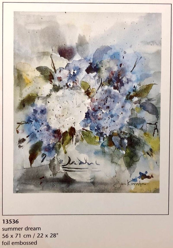 90er Jahre Kunstdruck Jan Kooistra	Summer Dream 56 x 71 cm Goldfoliendruck