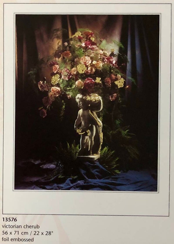 90er Jahre Kunstdruck Harry van Gestel	Victorian cherub 71 cm x 56 cm