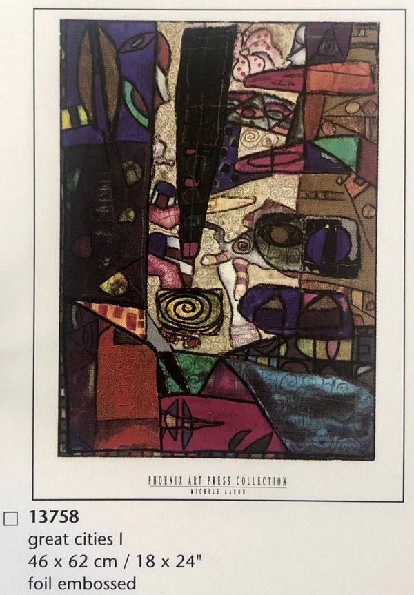 90er Jahre Kunstdruck Michele Aaron	Great Cities 46 cm x 62 cm